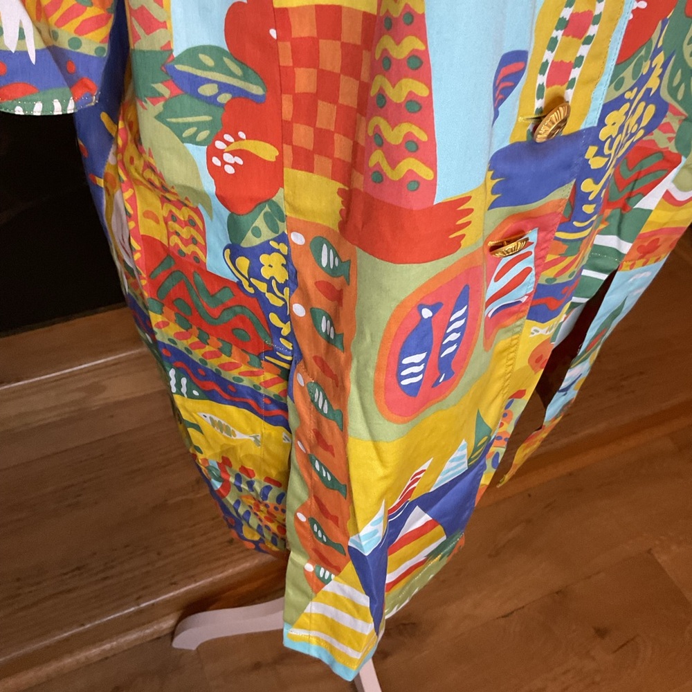 Vintage Antoinette Franz Haushofer Yellow Floral Shirt Dress German Made 44 - Picture 5 of 9